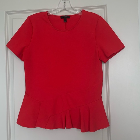 STRUCTURED FLUTTER-HEM T-SHIRT - Picture 1 of 4